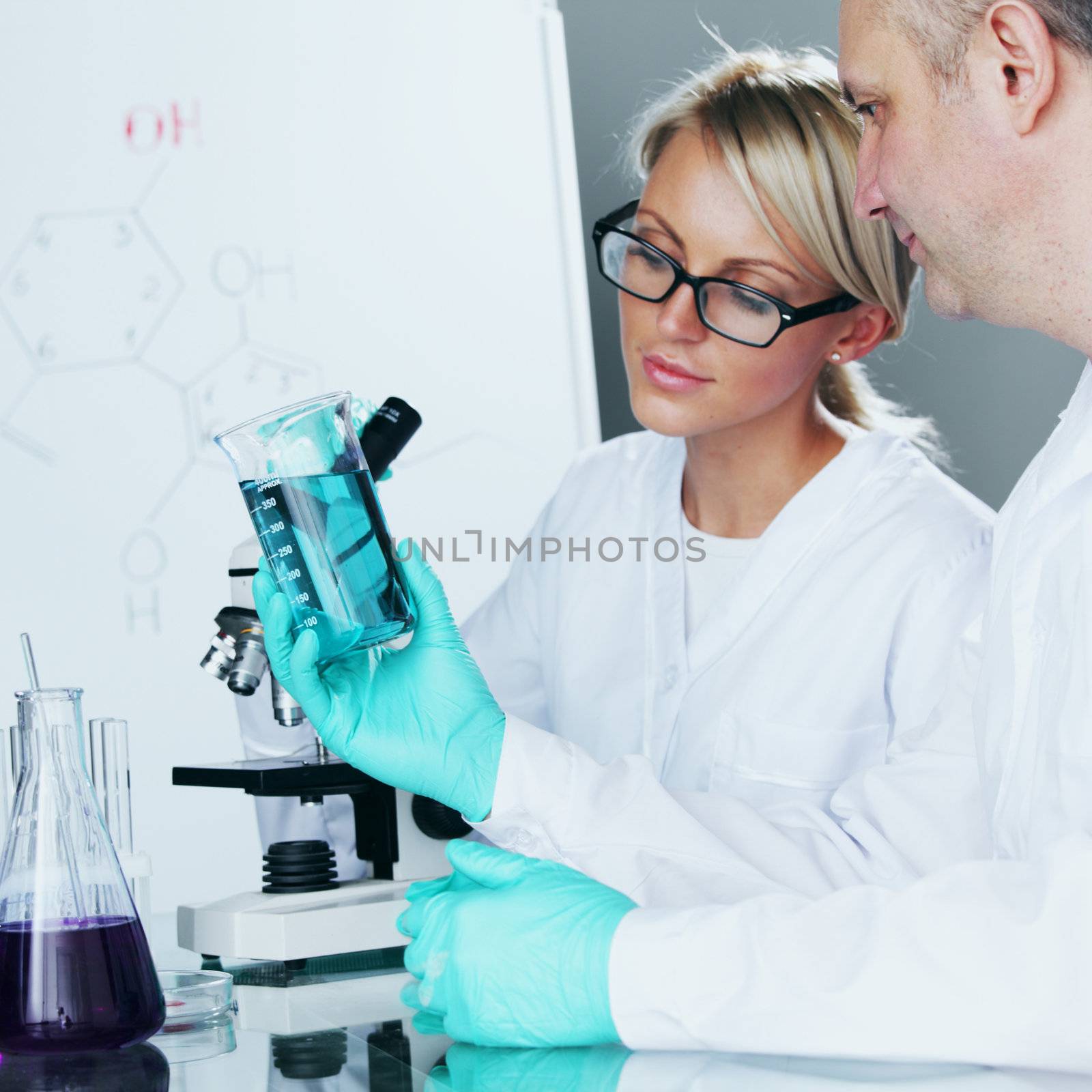 Chemistry Scientist conducting experiments in laboratory