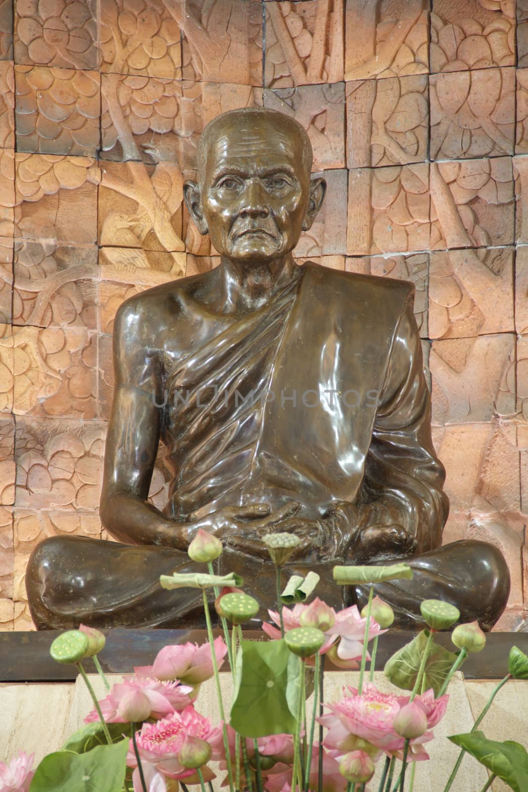The statue of the famous monk in Thailand