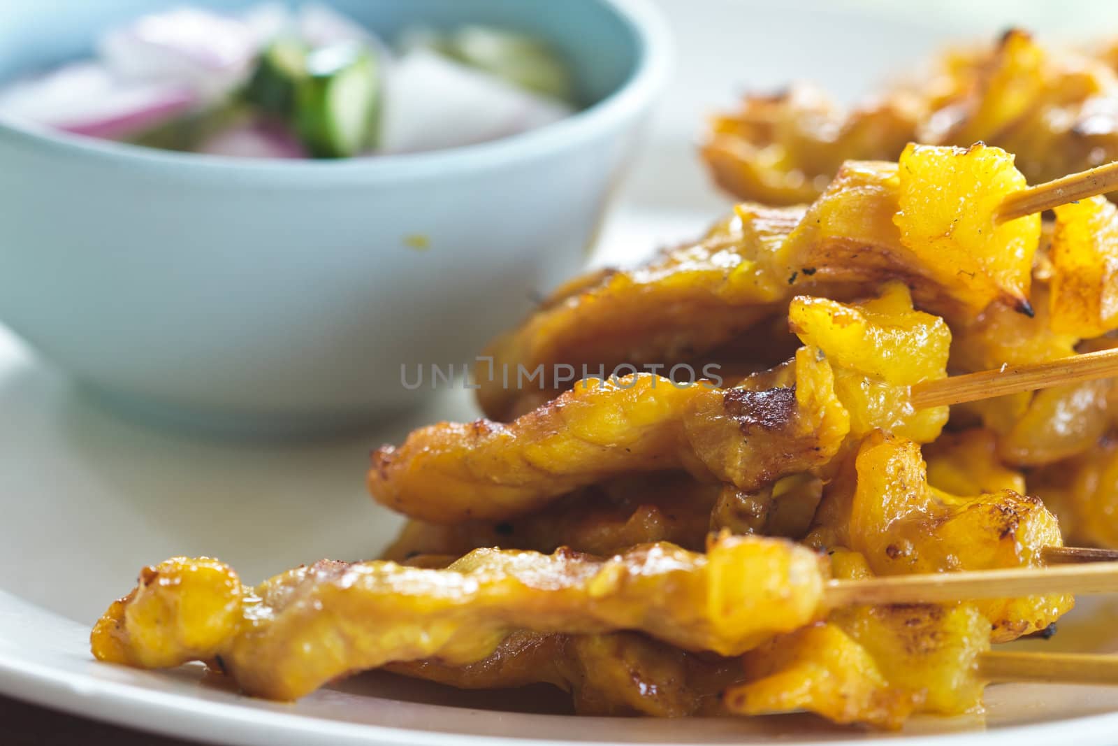 Pork satay is delicious Asian food