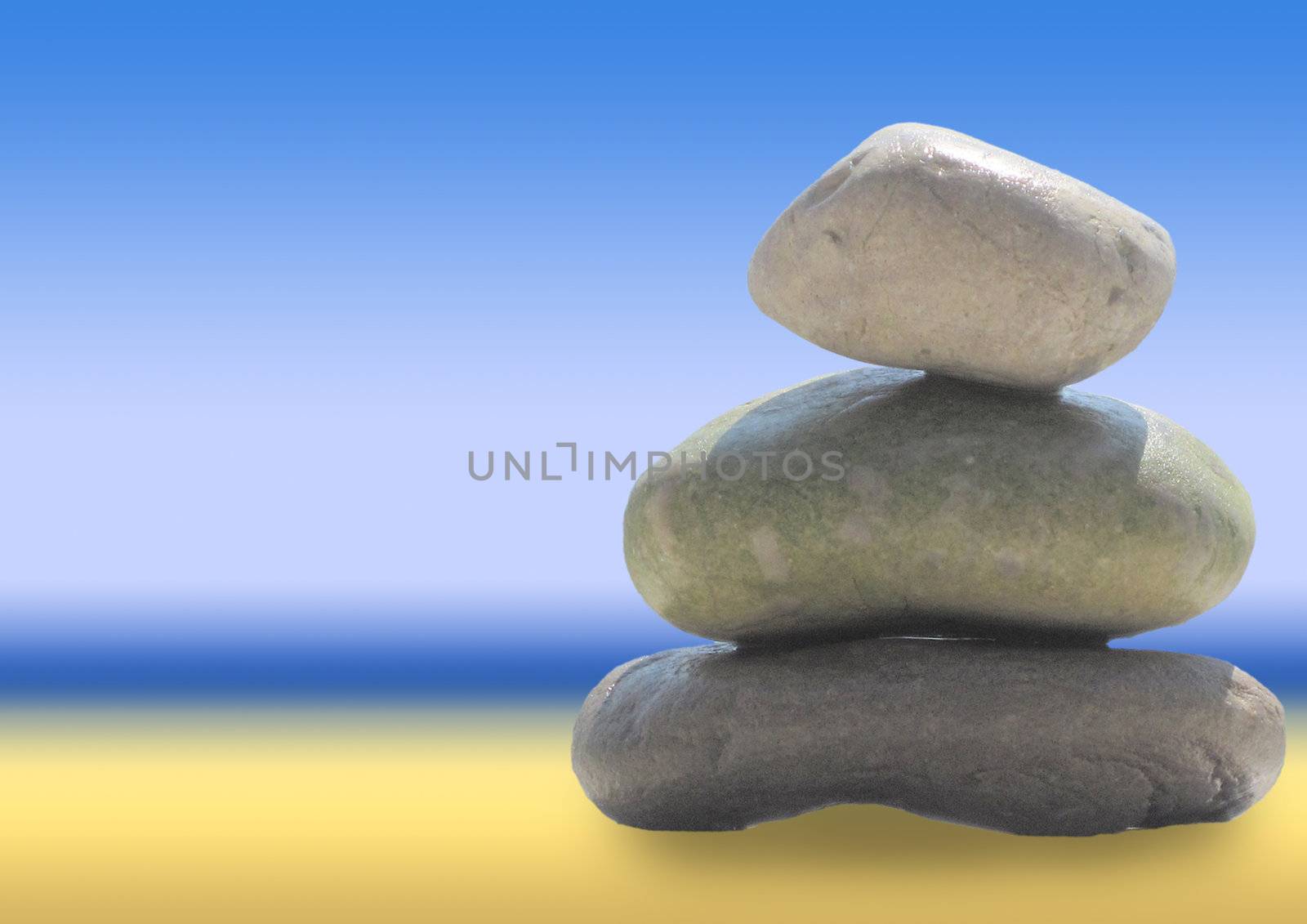 The stack of pebble stones in zen concept  by svtrotof