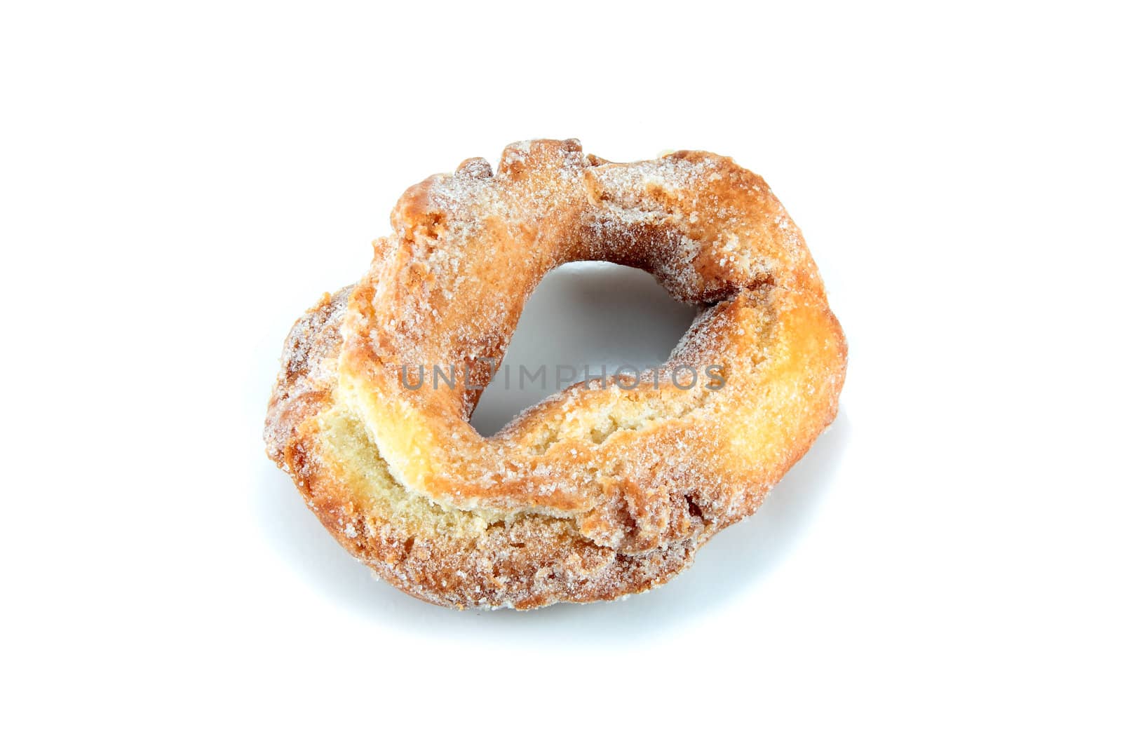 traditional homemade donuts with natural ingredients on white background