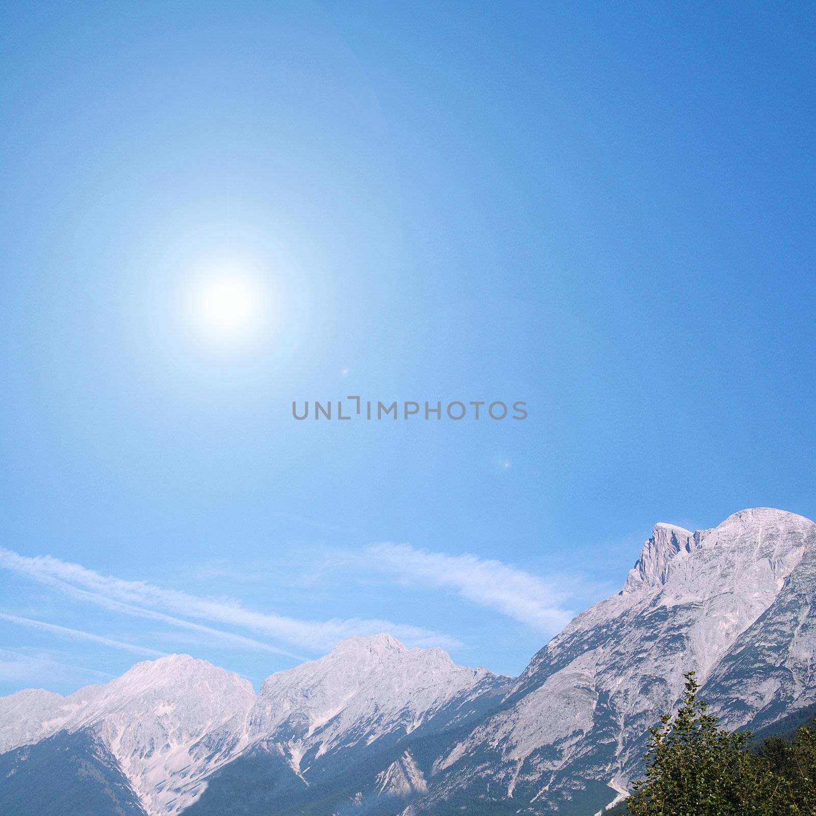 the sun in the mountain country by photochecker