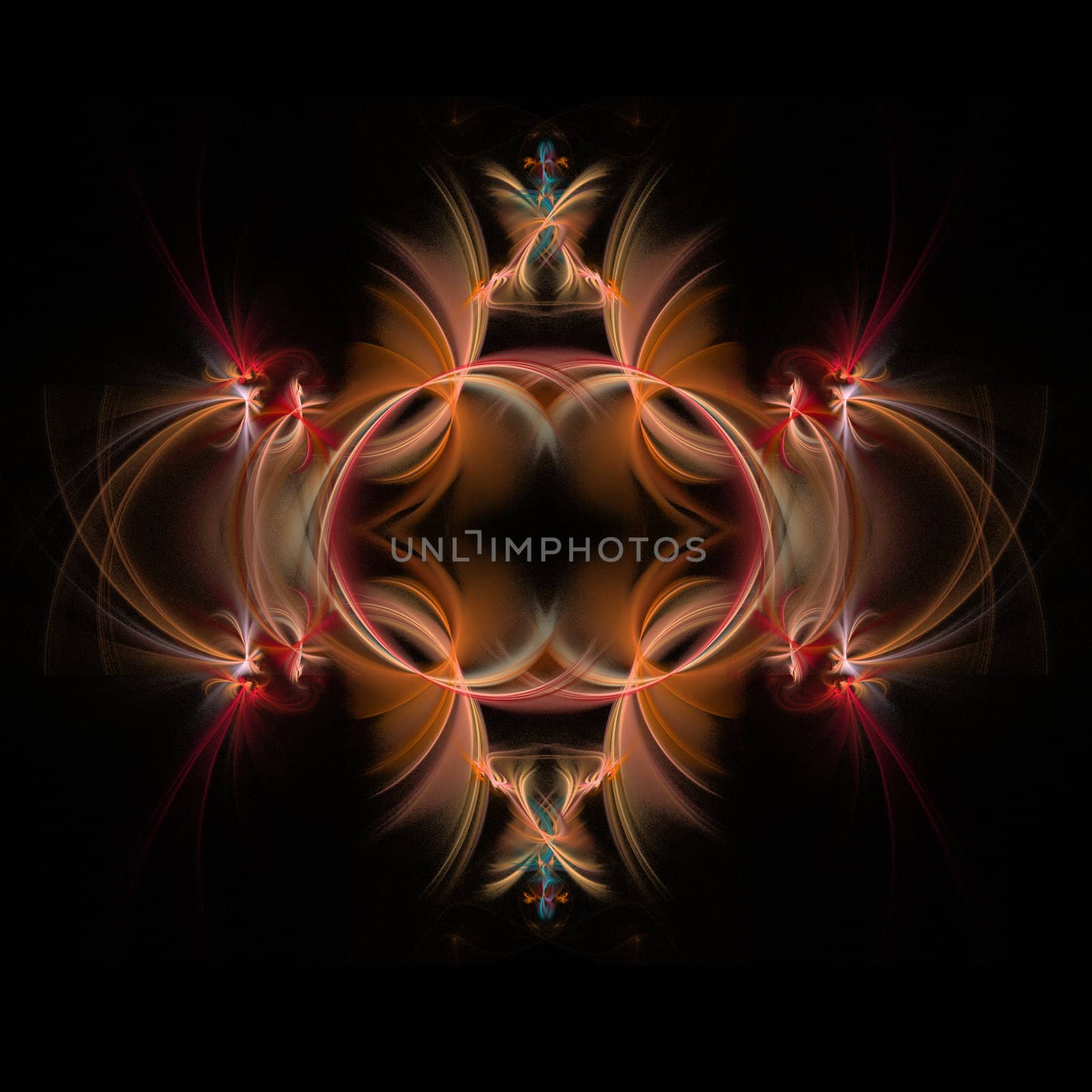 Symmetrical abstract fractal background by mhprice