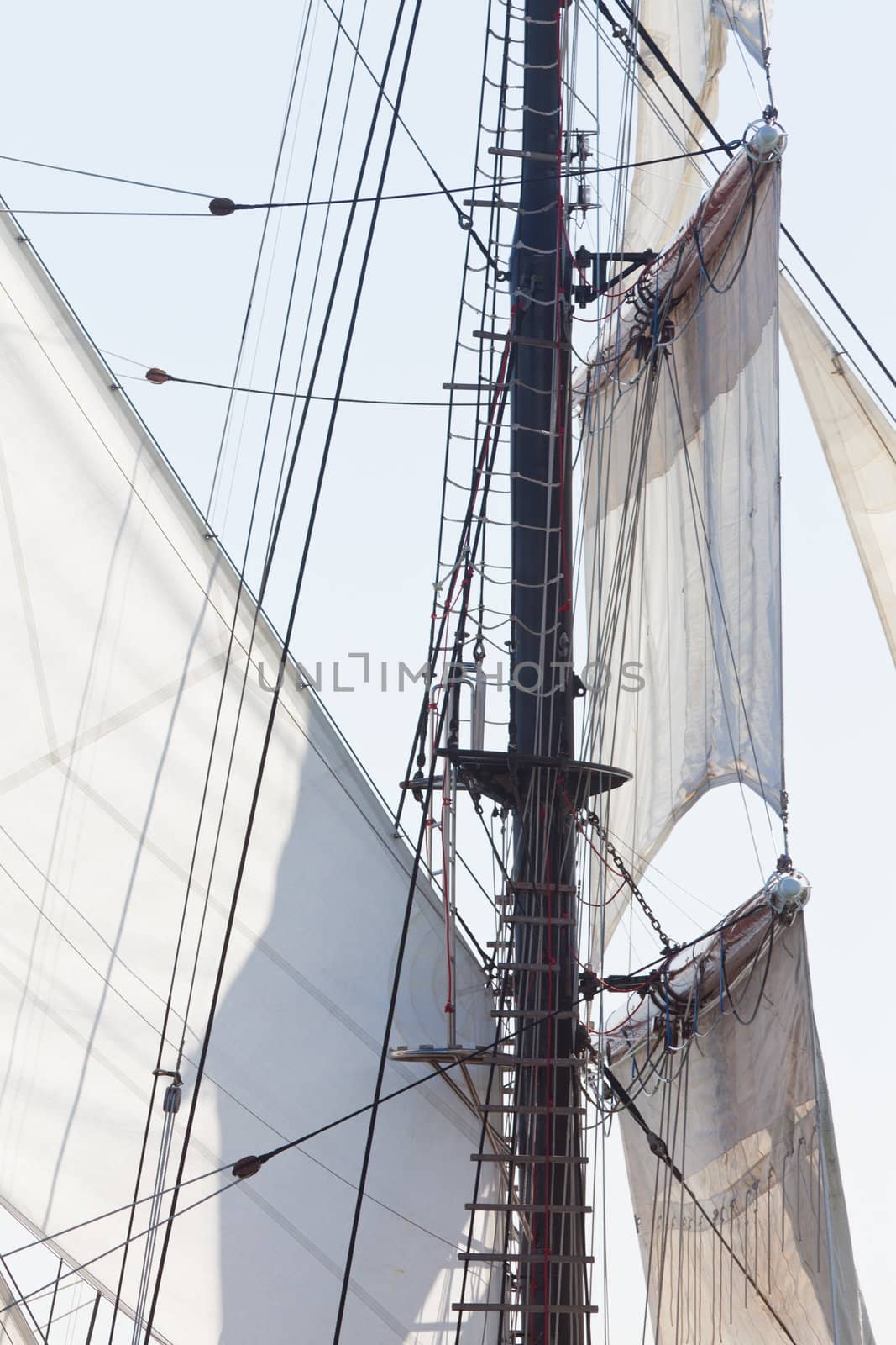Barquentine yacht sails and rigging background by PiLens