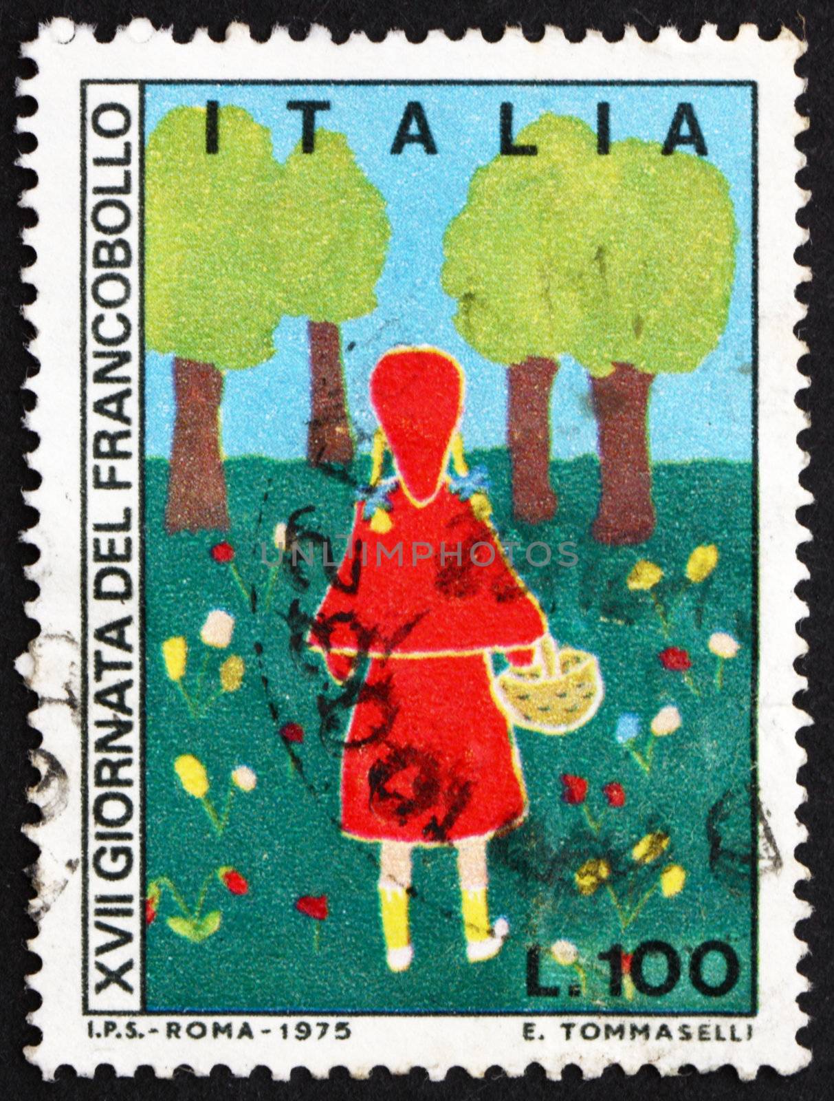 Postage stamp Italy 1975 The Magic Orchard, Children's Drawing by Boris15