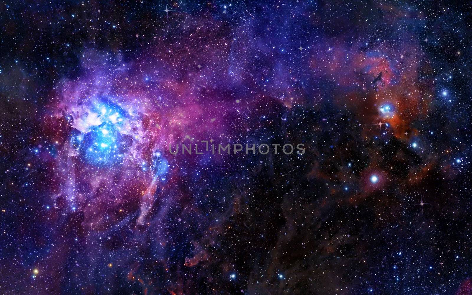 starry deep outer space nebula and galaxy by clearviewstock
