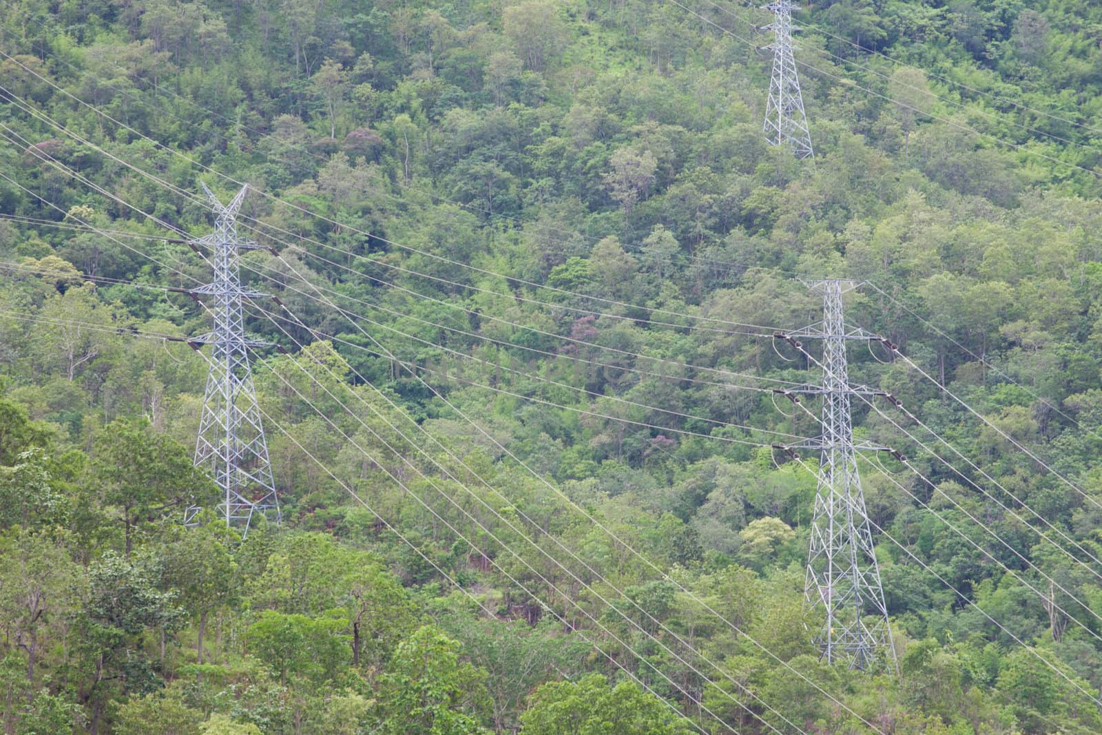 Power line in mountains