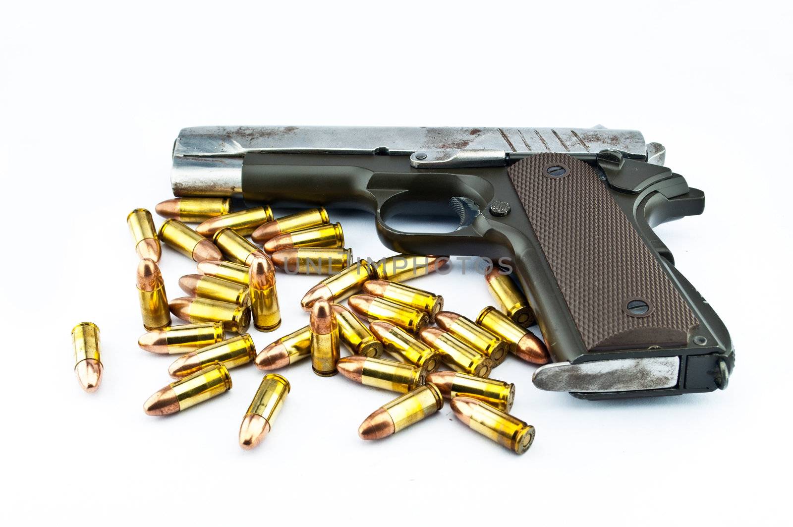 9-mm handgun and target shooting