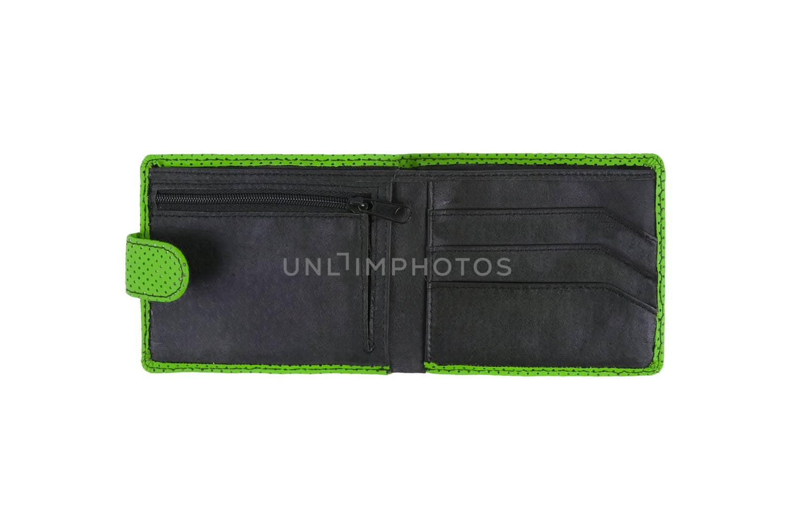 Open wallet isolated on white background