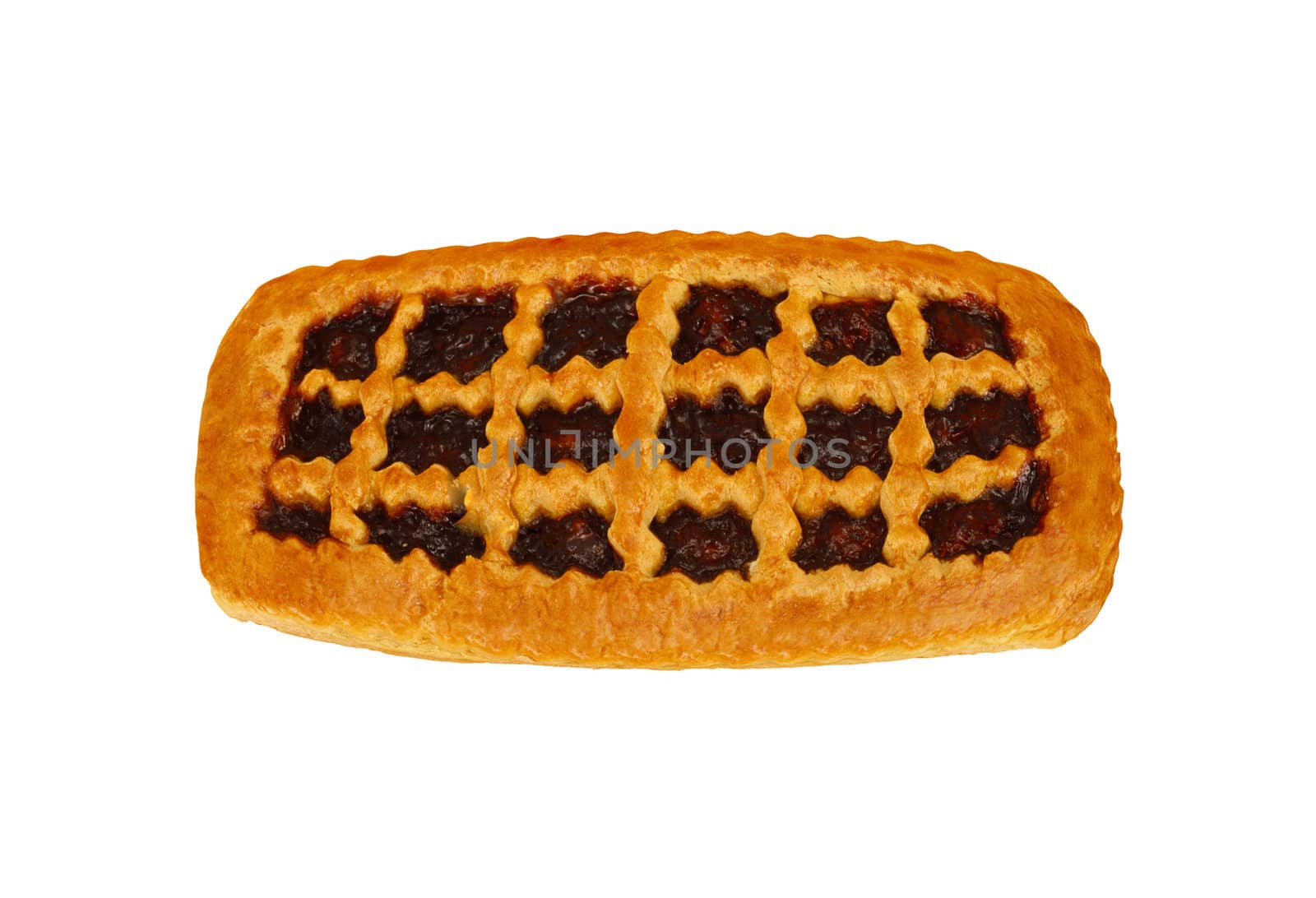 cherry pie over white