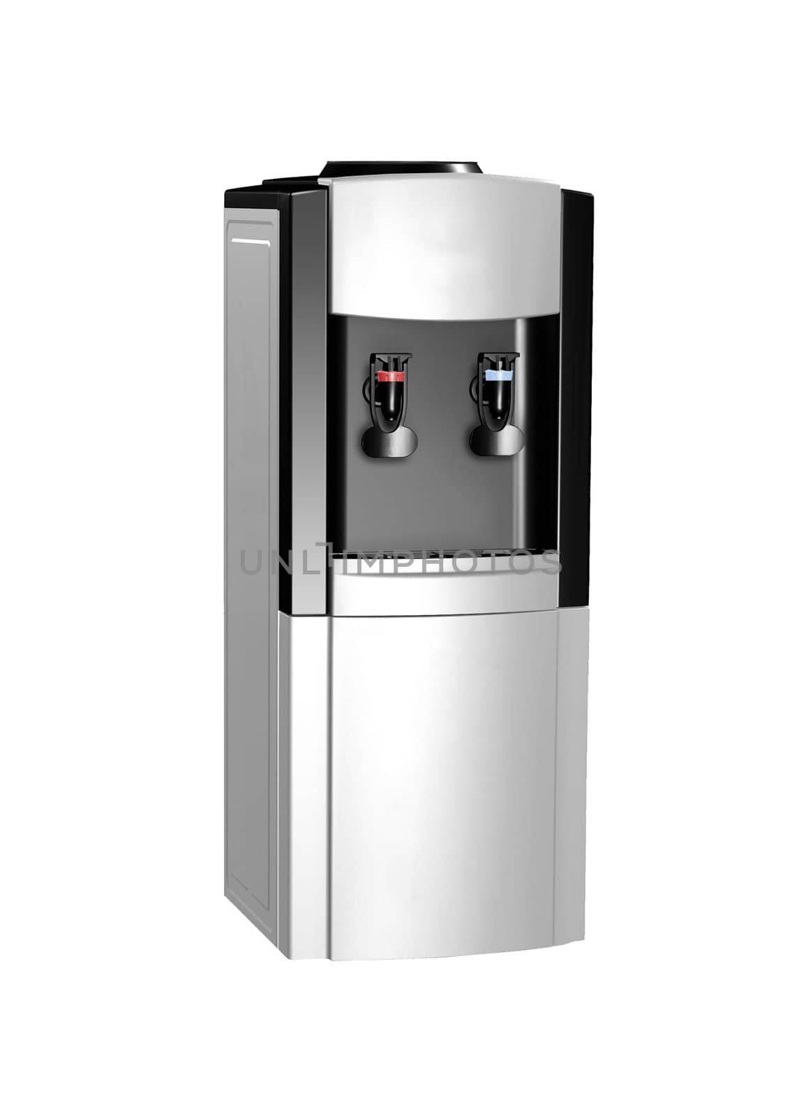 modern metallic water cooler isolated