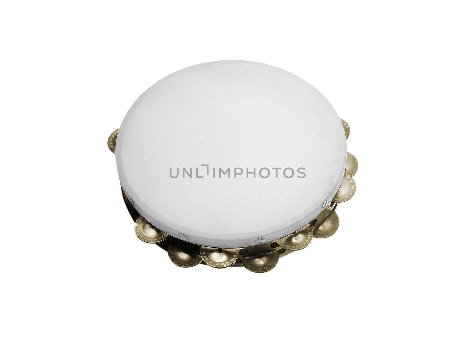 tambourine under the white background