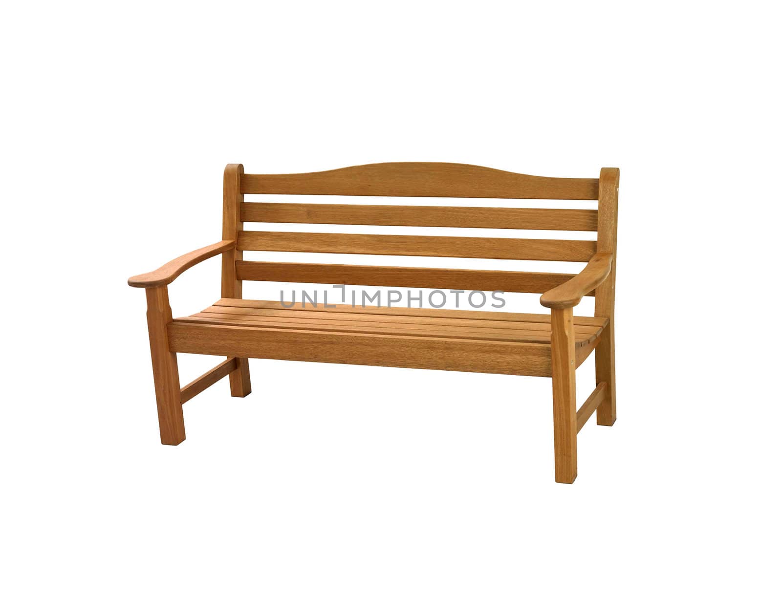Wooden Bench isolated on white