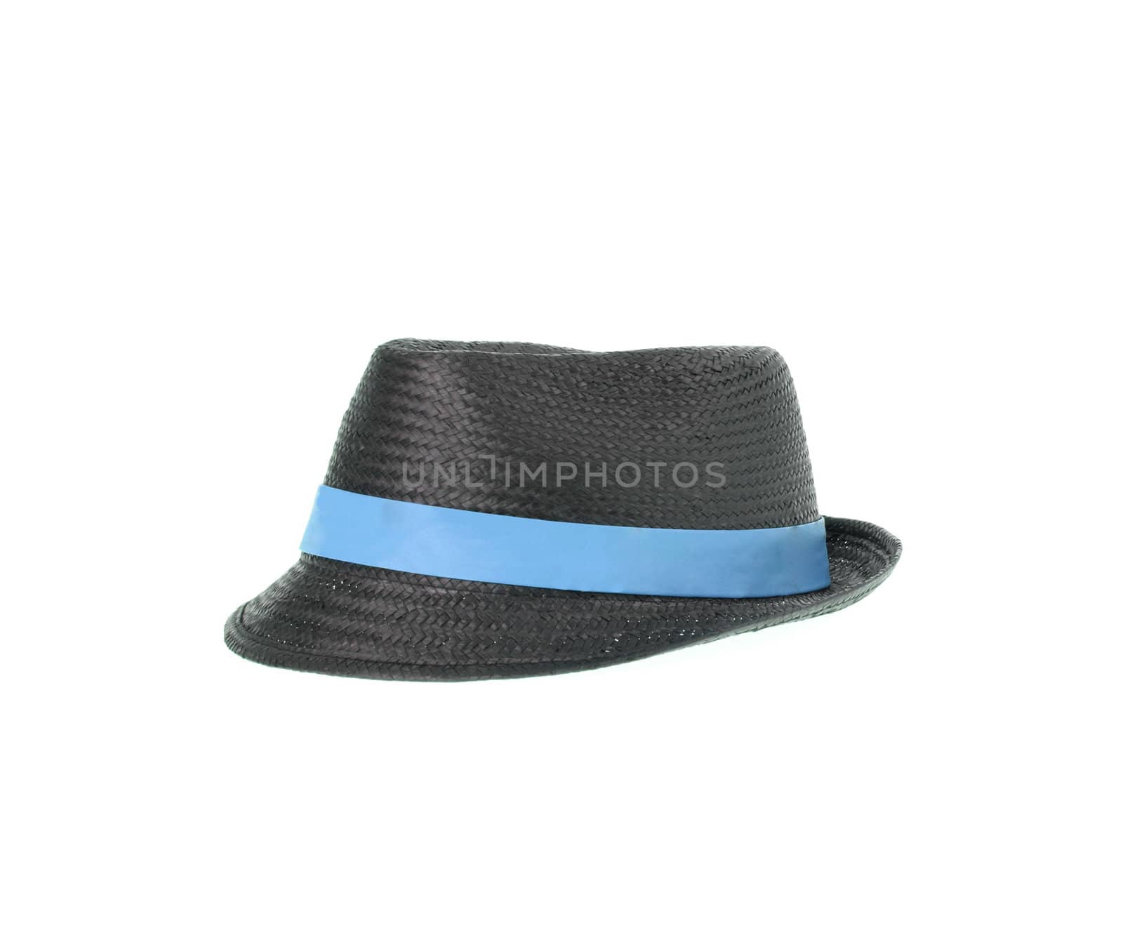 Gray and blue hat isolated on white