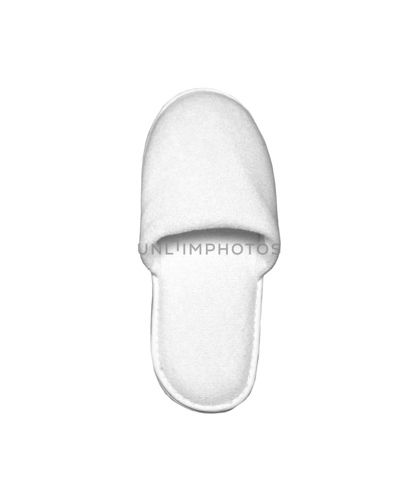 White casual home slipper on white background