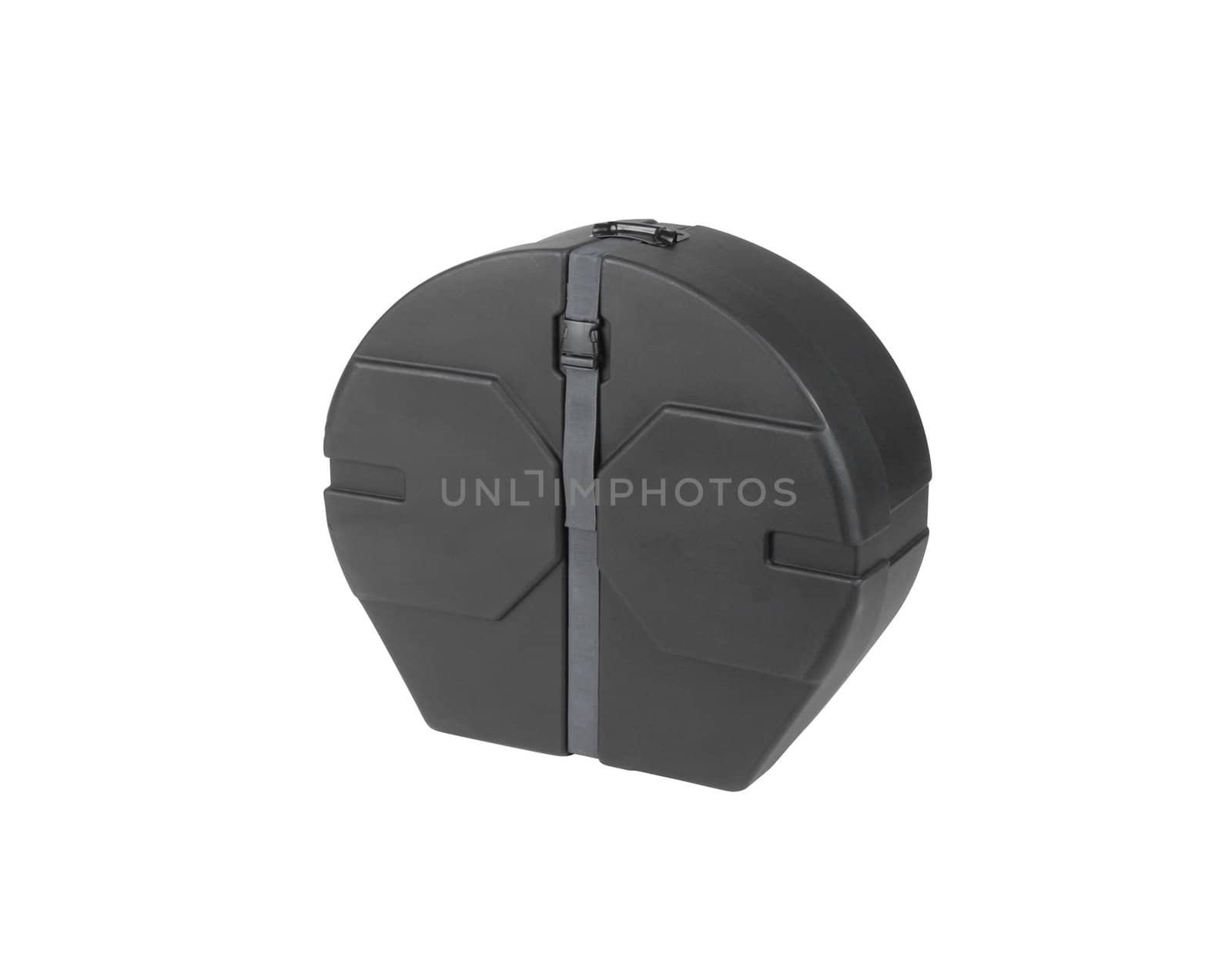 Round grey case isolated on white