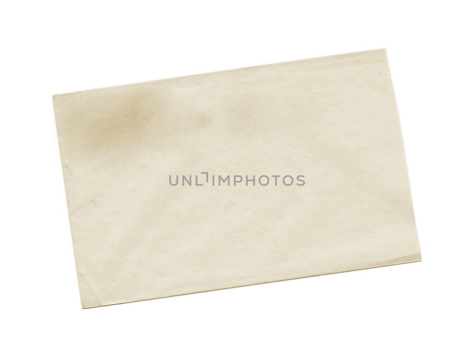 Yellow envelope backside isolated on white
