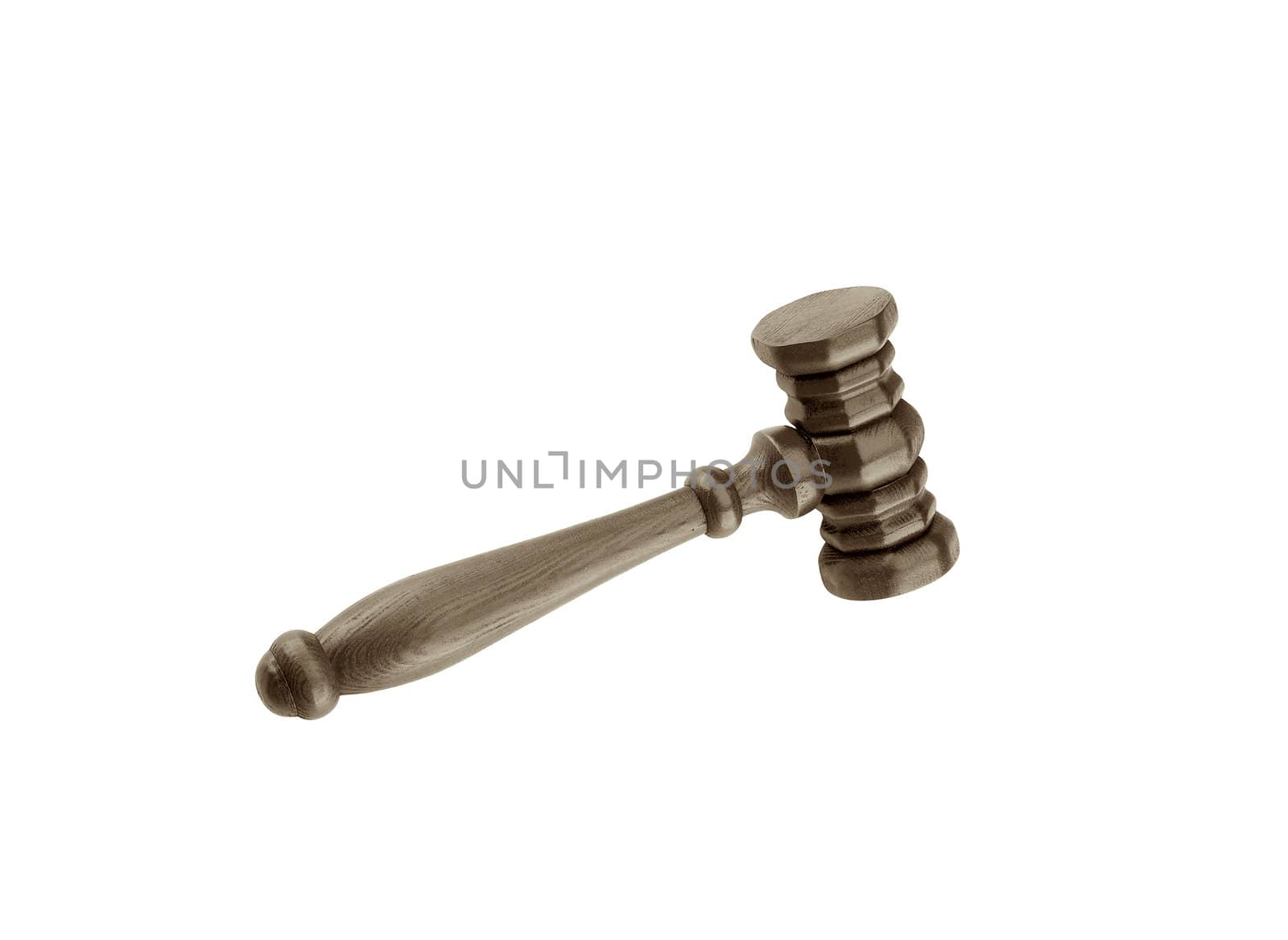 Wooden justice gavel isolated