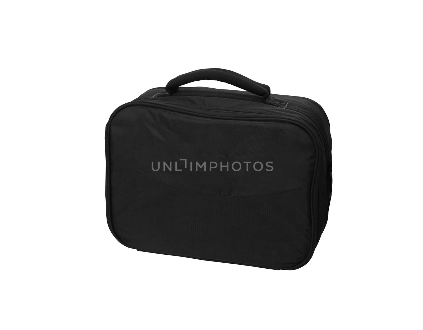 Black hand bag isolated on white