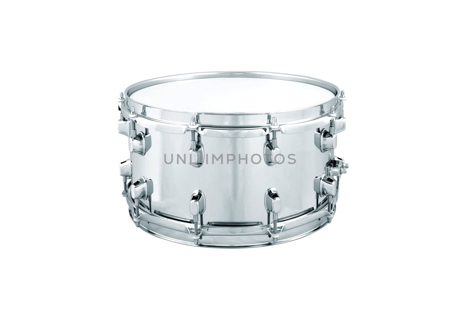 Silver drum isolated on white