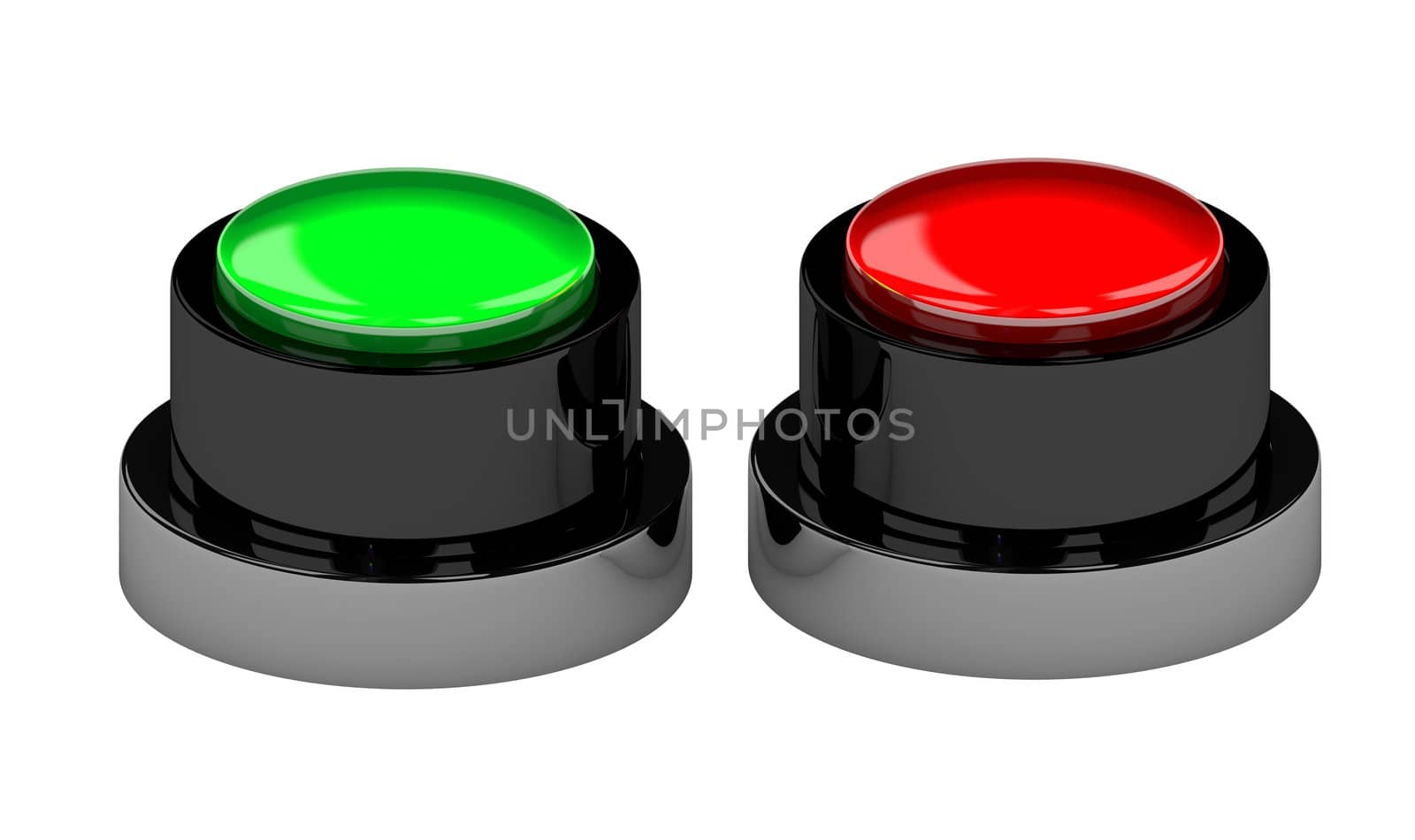 The color metal button on a white background