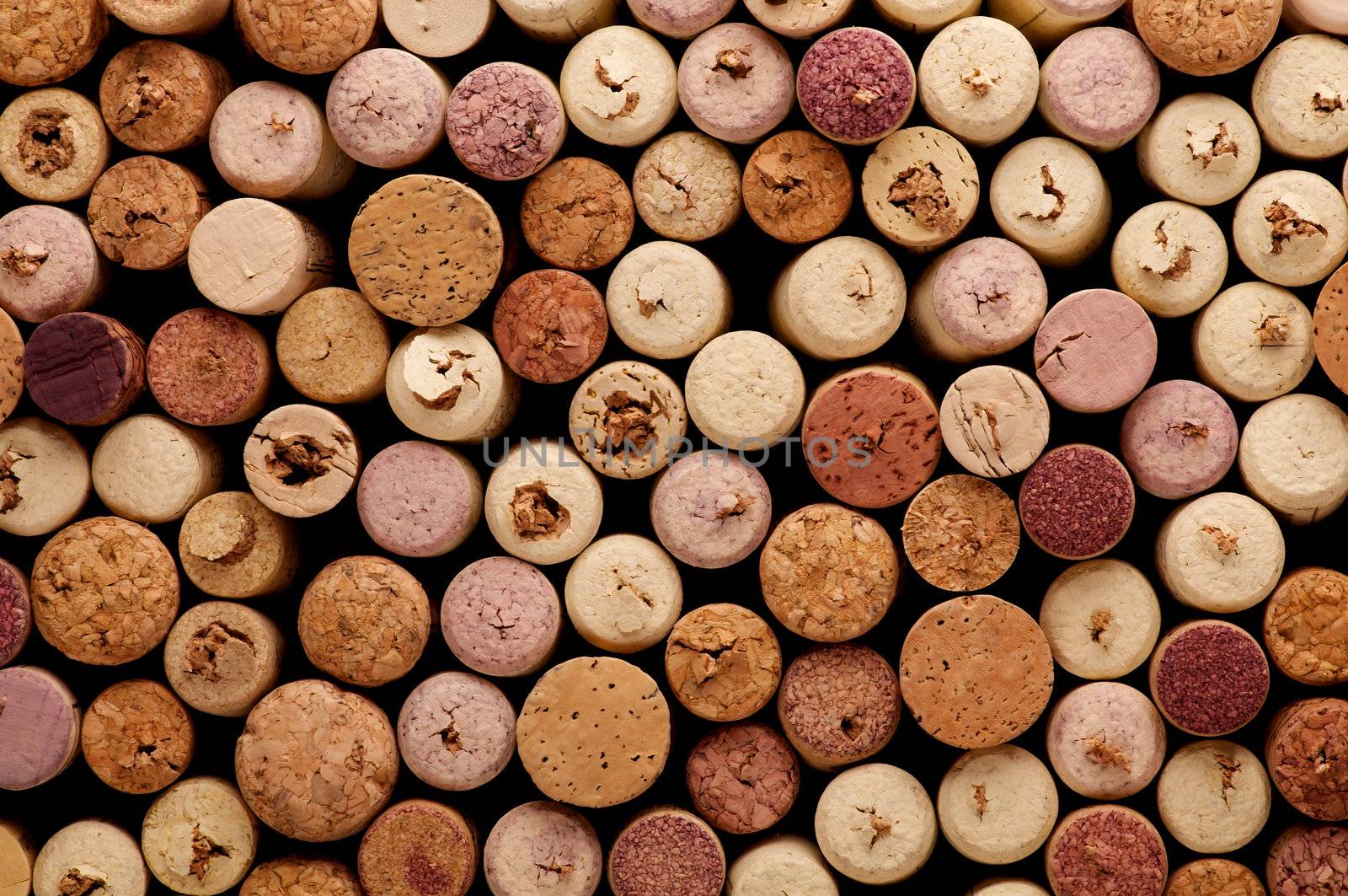 Background of Various Used Wine Corks close up