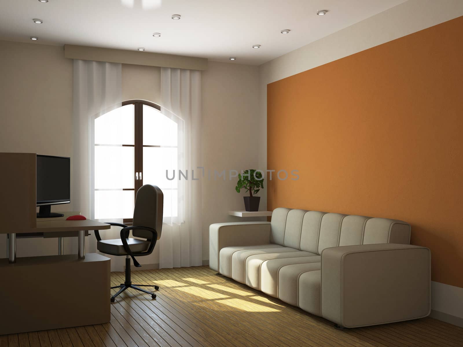 Room interior with furniture and a window