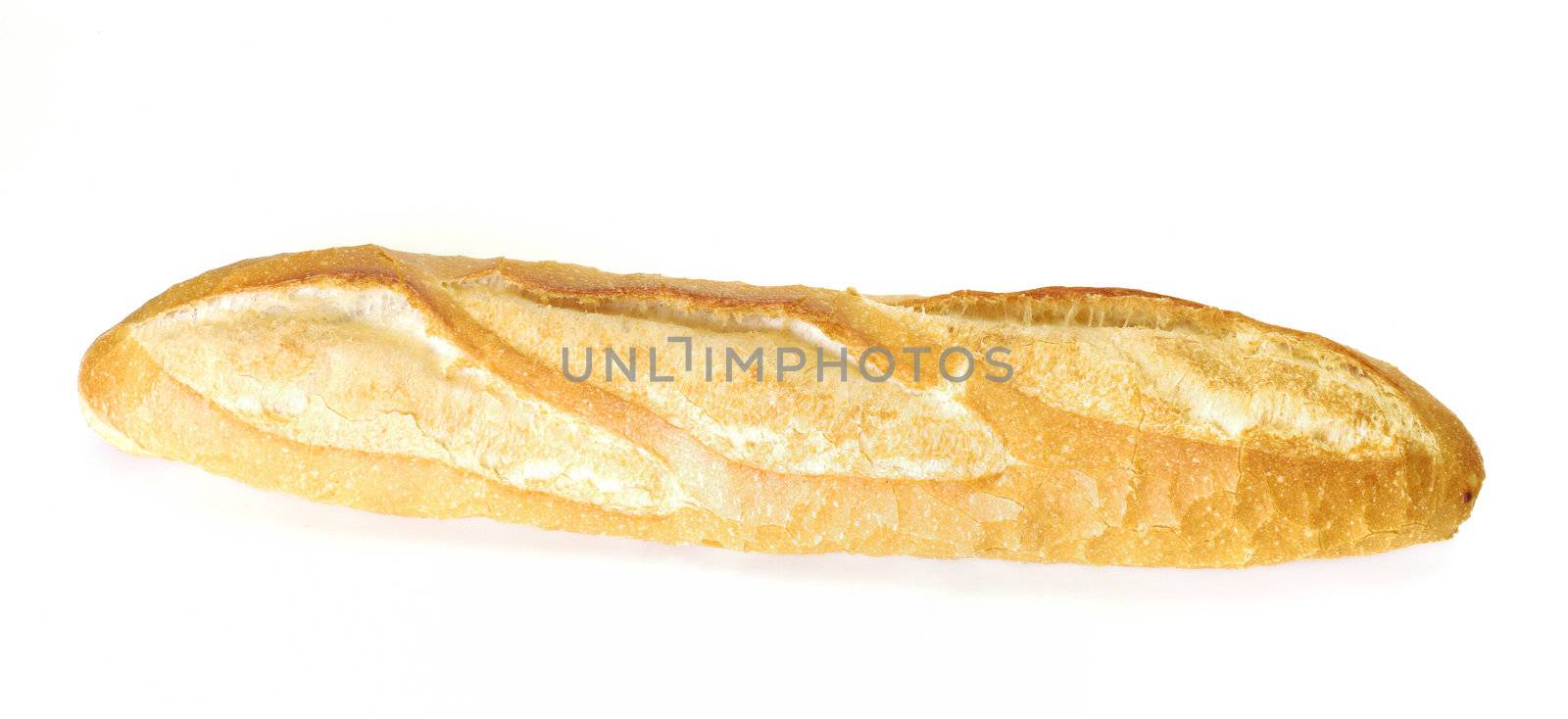 long loaf isolated on white background 
