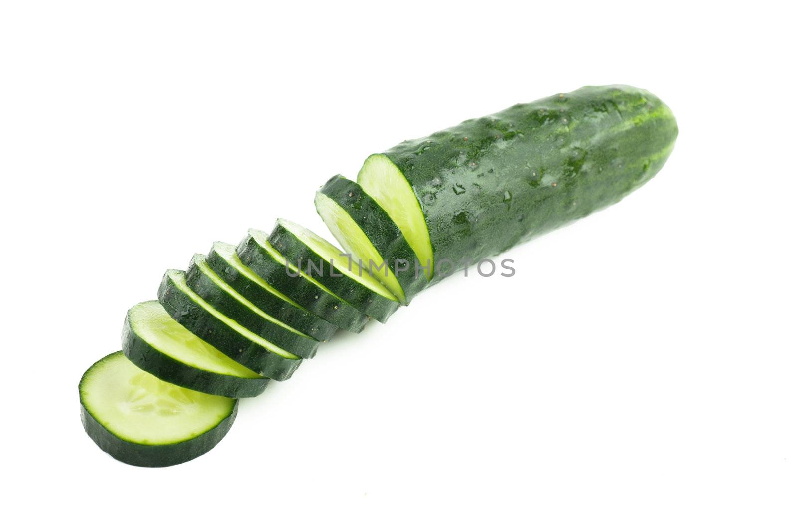 Macro view of cucumber slices