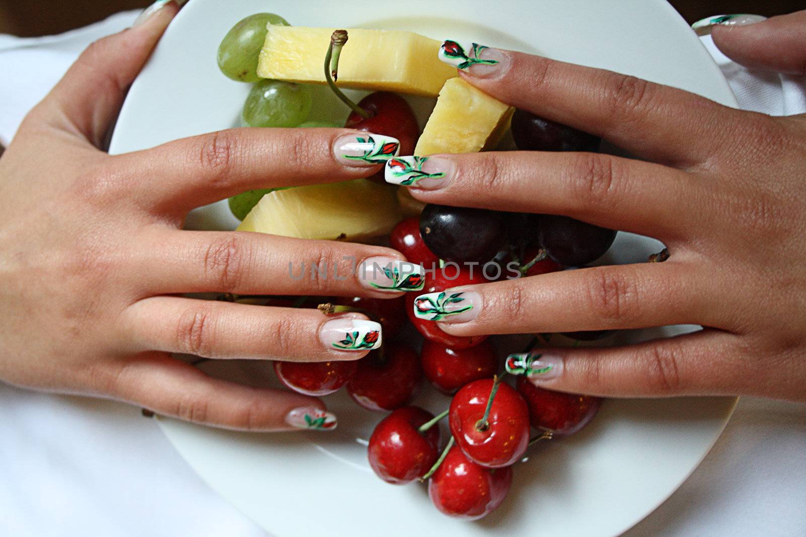 Beautiful female hands with manicure  