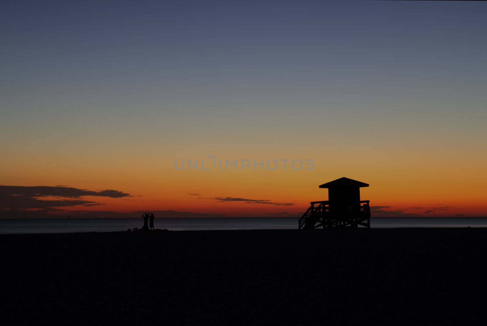 Lifeguard station on Siesta Key, Florida at sunset by sgoodwin4813