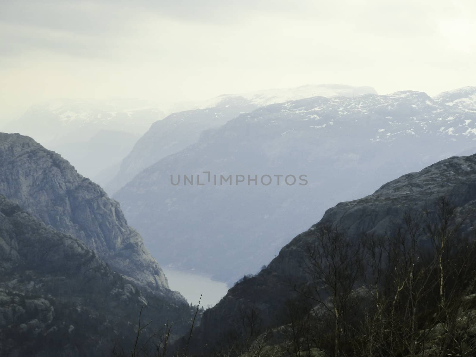 mountains and fjord in norway by gewoldi
