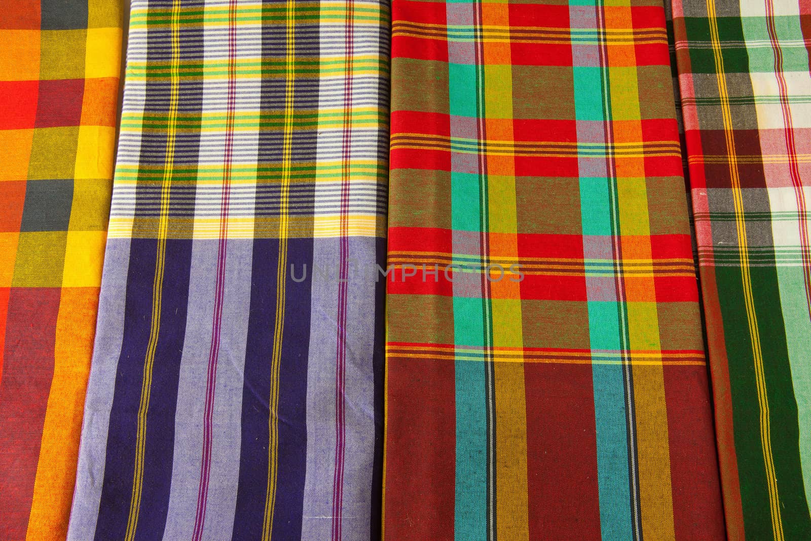 colorful plaid fabric collection pattern as background