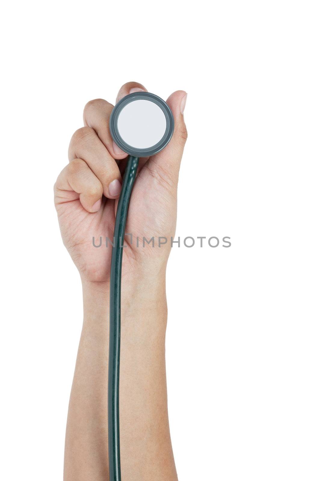 stethoscope and hand by FrameAngel