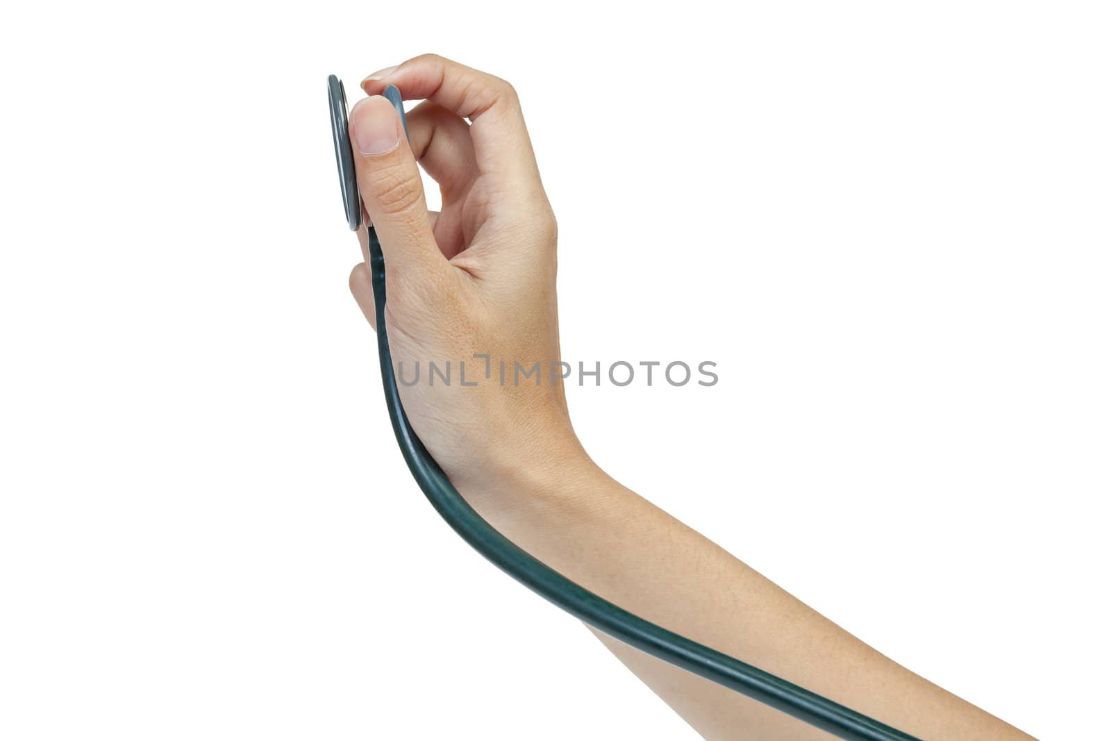 stethoscope and hand