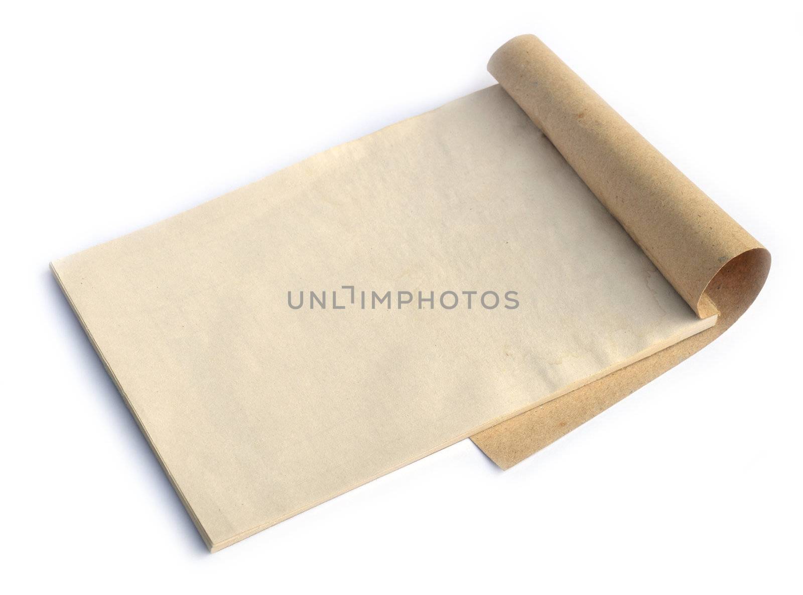 old notebook isolated on white background