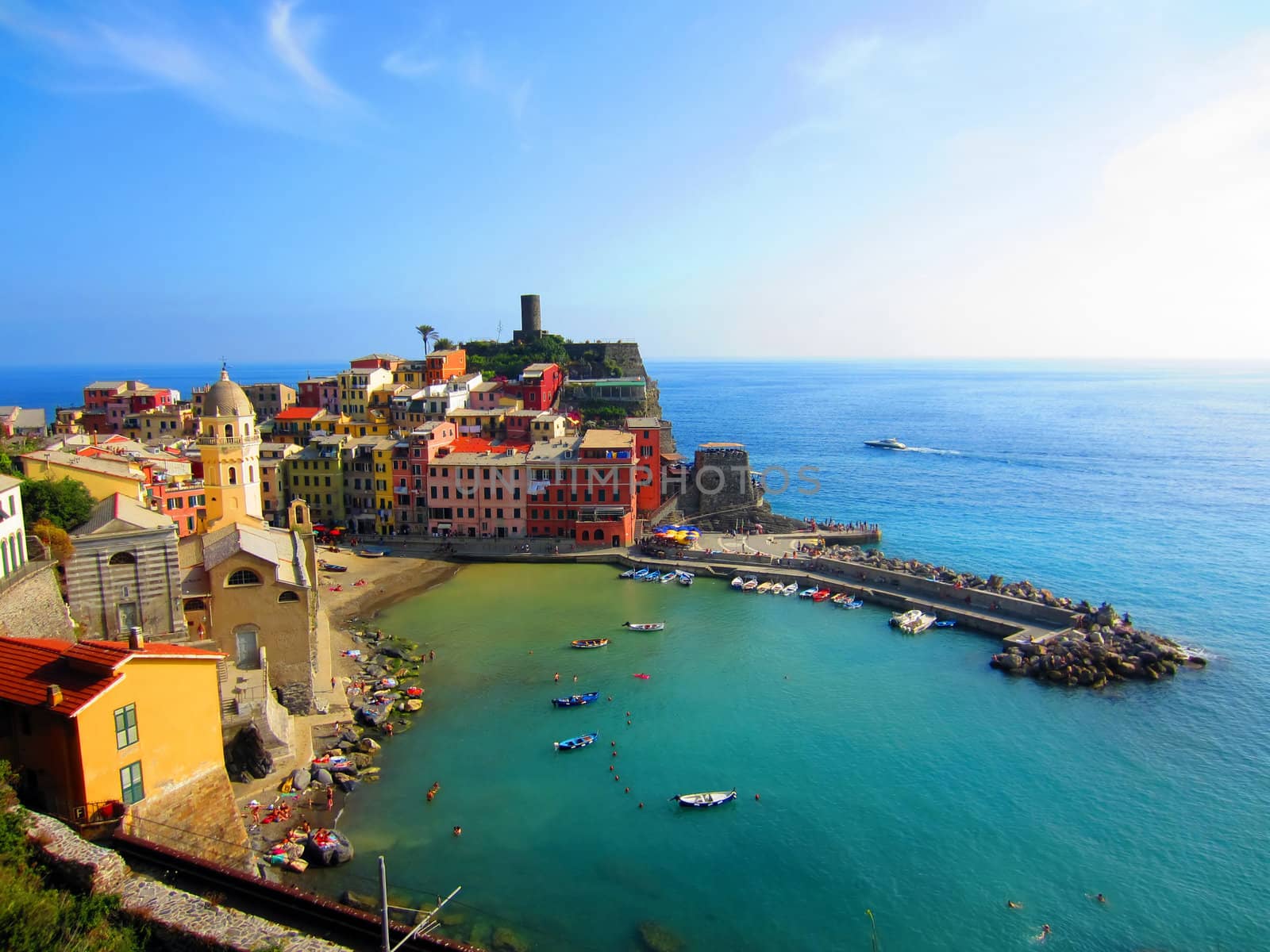 Village on Italian coast in Liguria