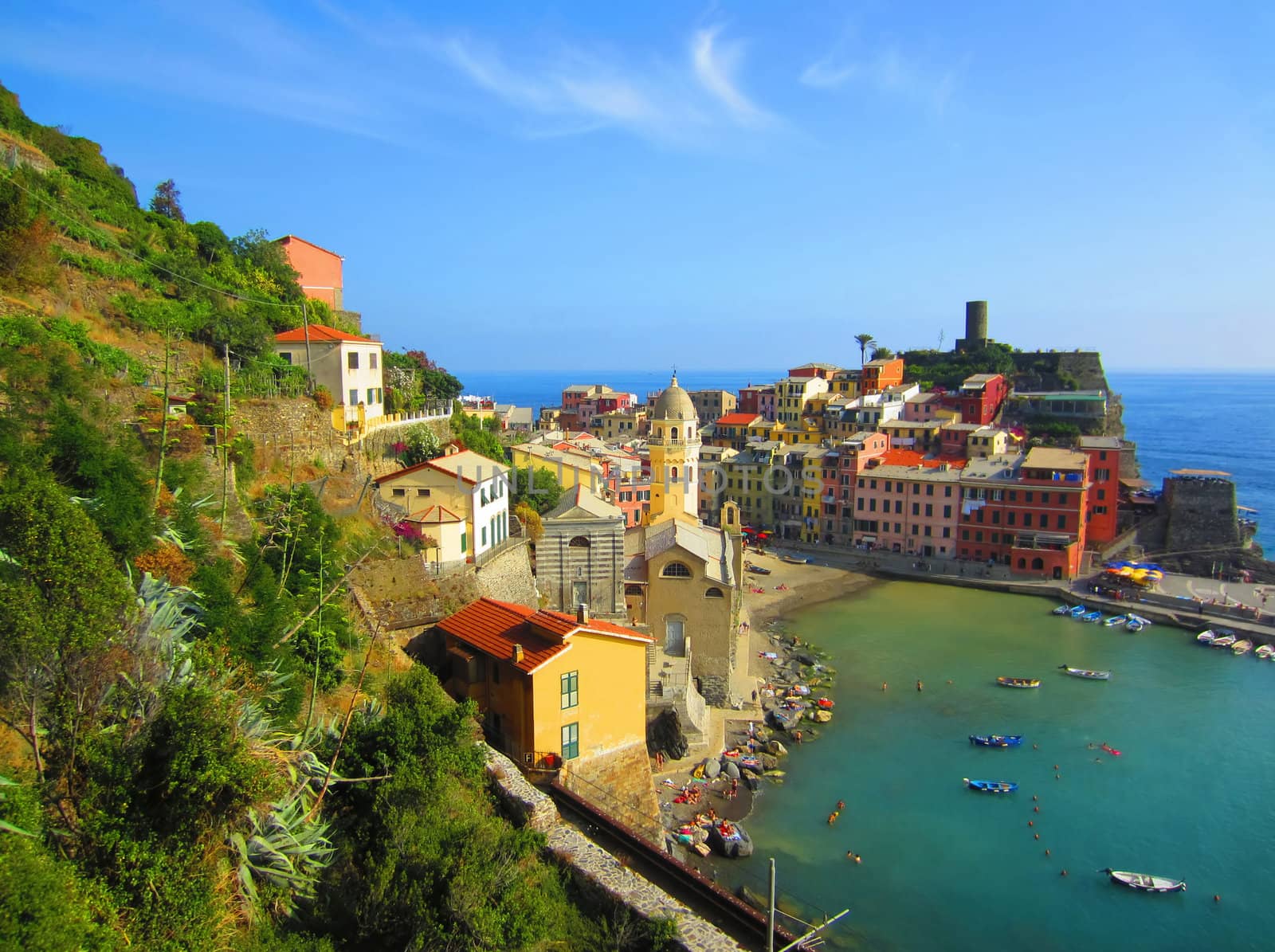 Village on Italian coast in Liguria                               