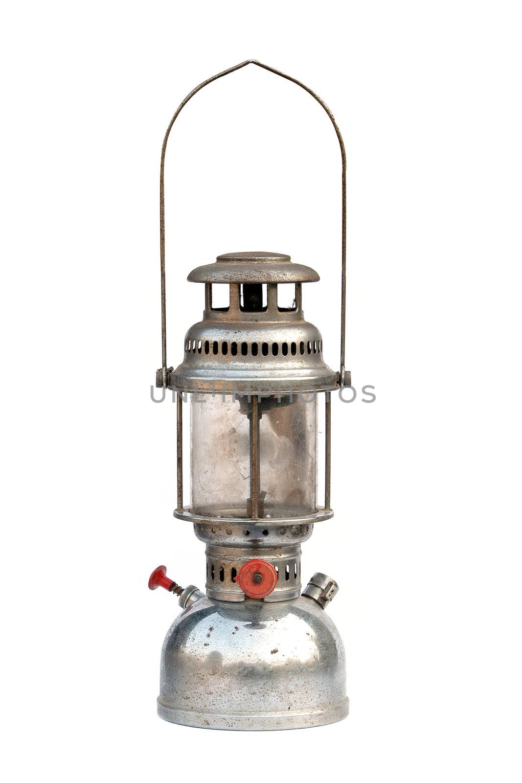 vintage kerosene lamp isolated on white background
