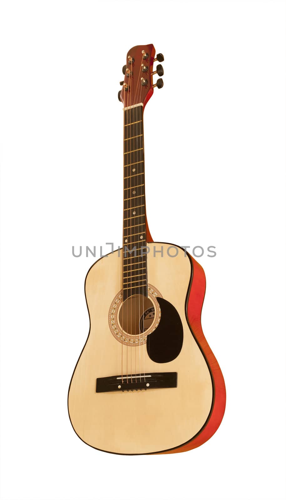 Classical guitar on white, isolated