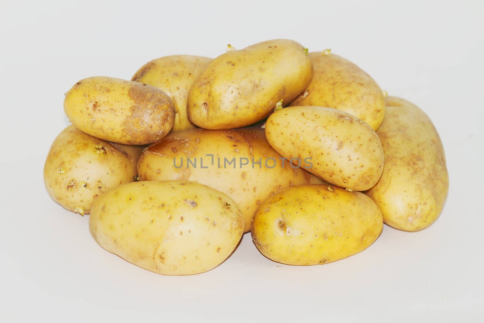 potatoes on a white background