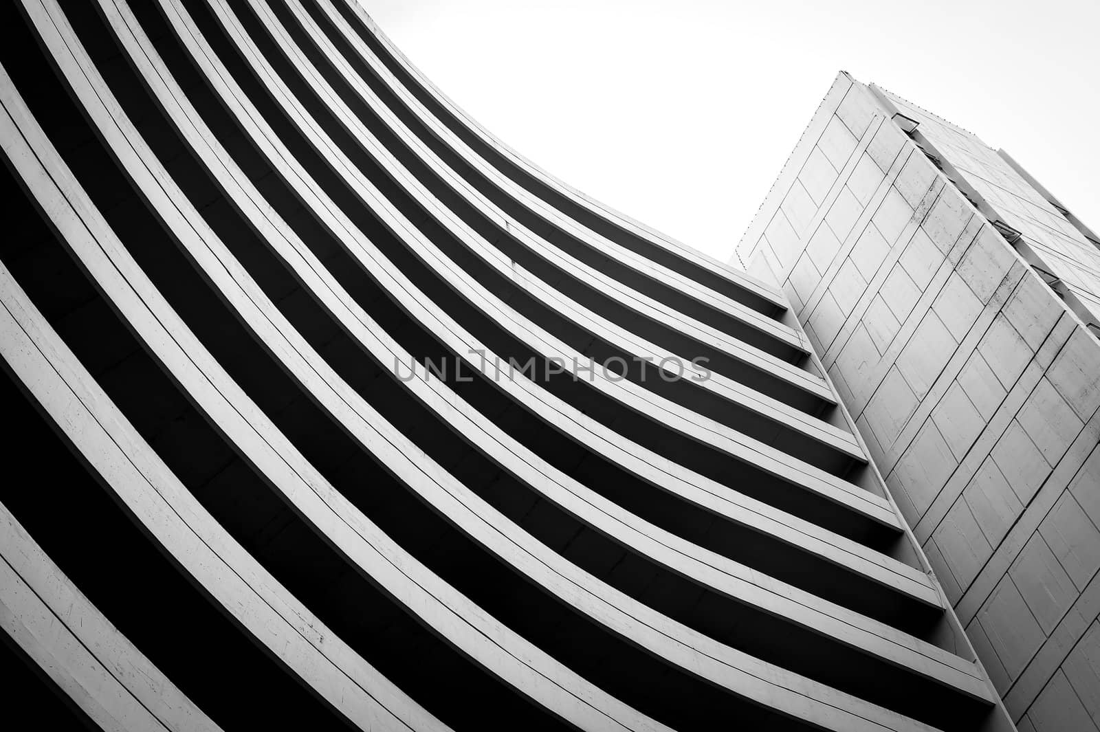 Black and white building curve shape  by moggara12