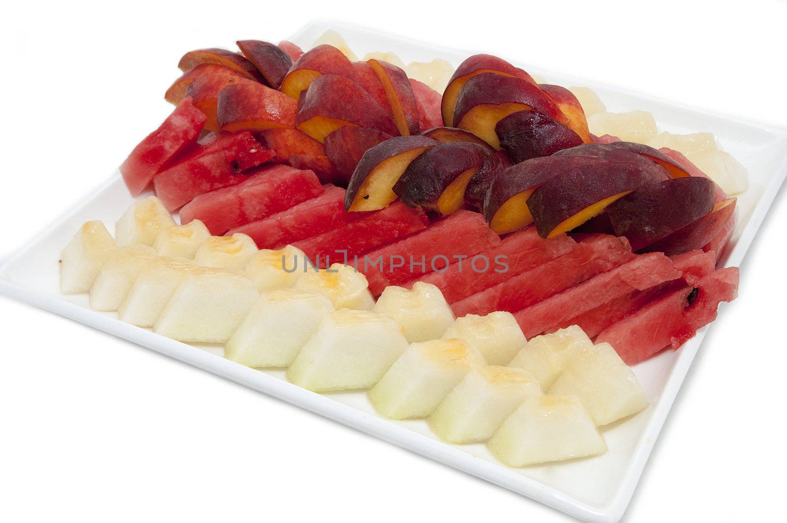 sliced juicy ripe fruit in a restaurant
