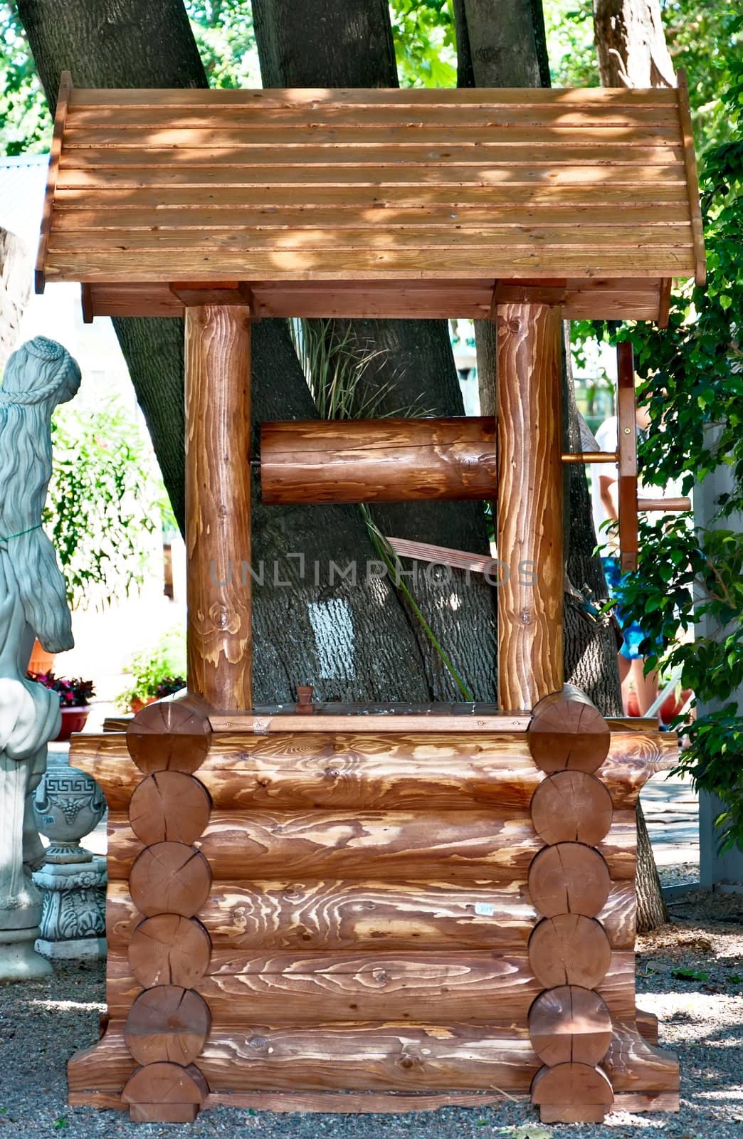 Decorative ornament for park - Wooden well