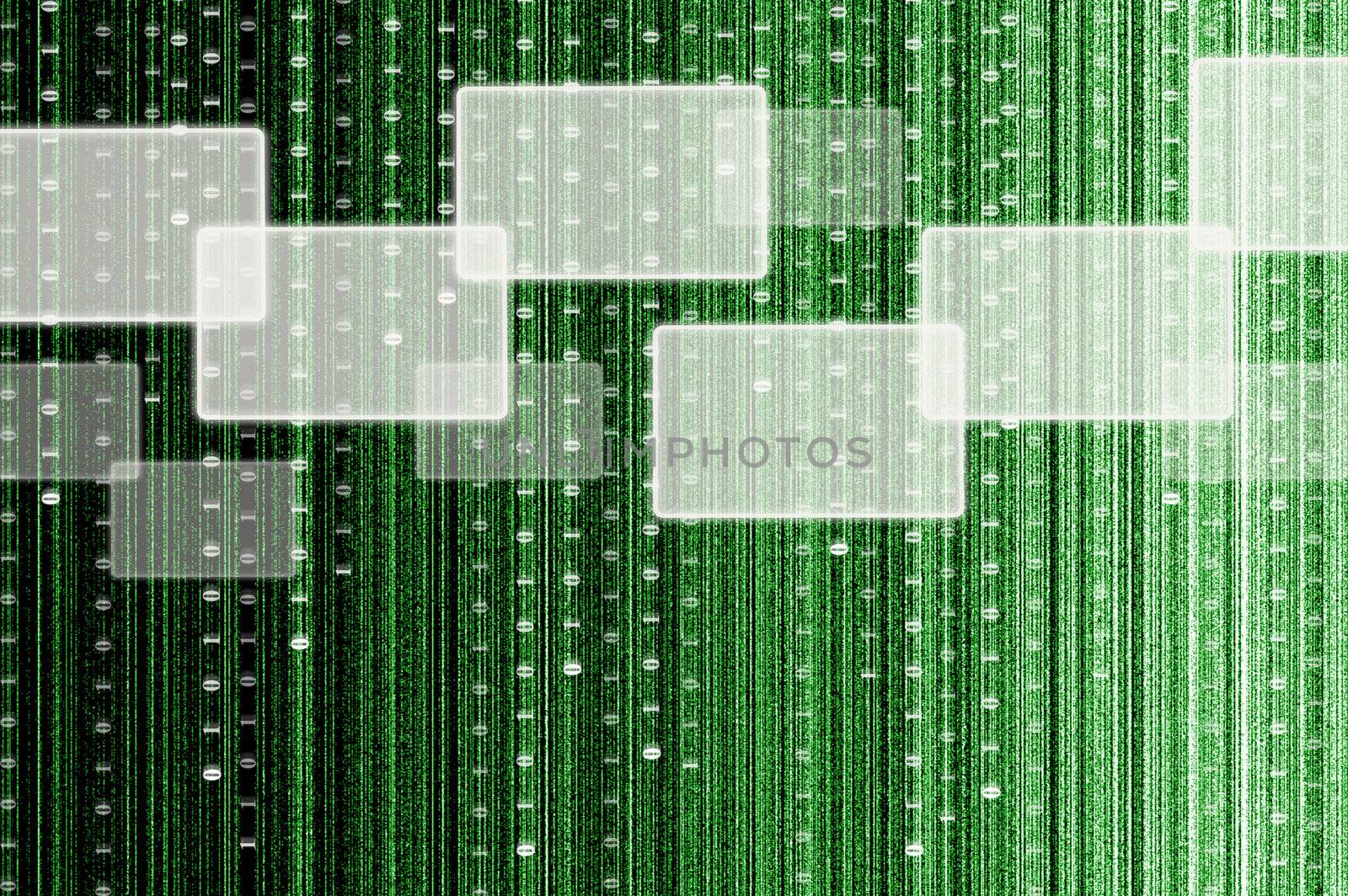  touch screen interface with digital matrix background