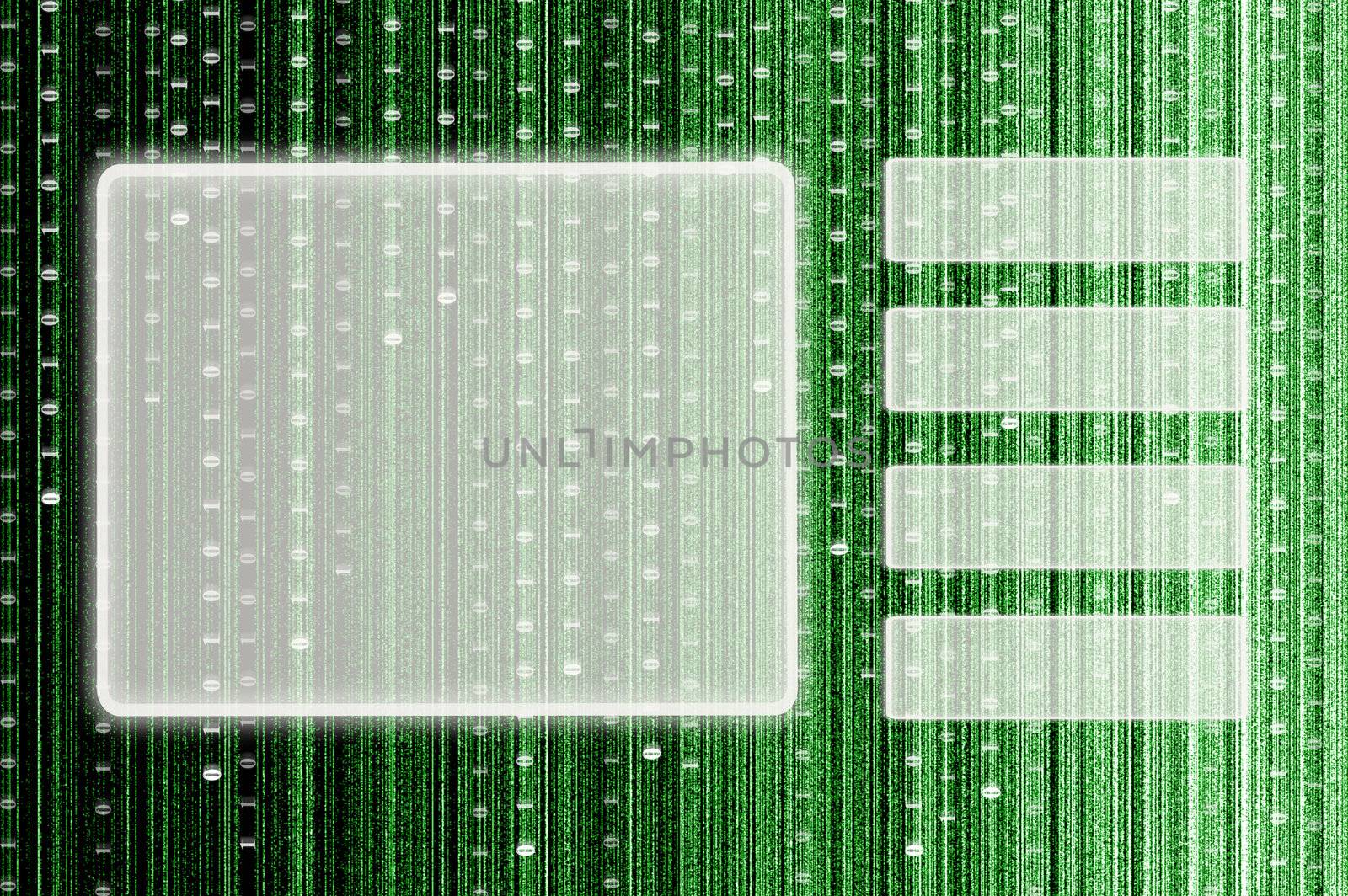  touch screen interface with digital matrix background