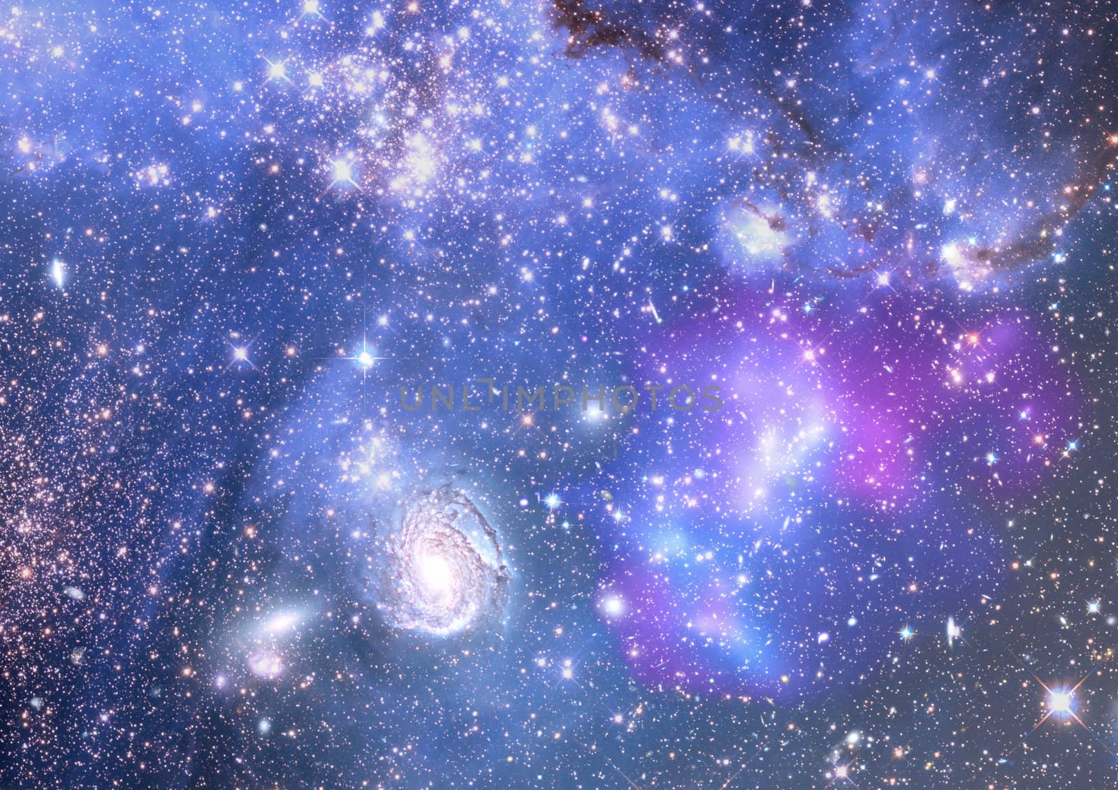 Stars of a planet and galaxy in a free space