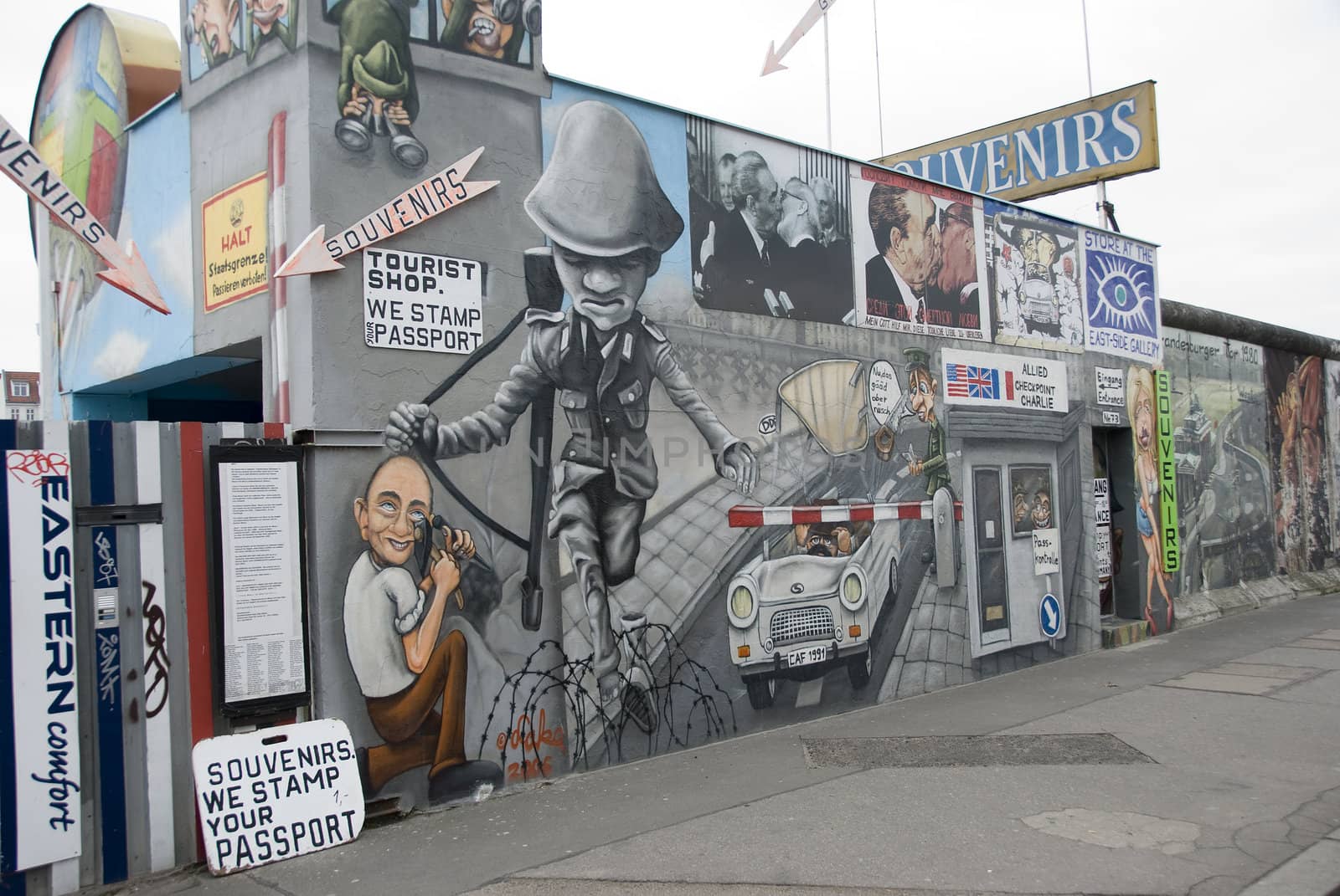 the left pieces of the Berlin wall in Germany the seperation between east and west