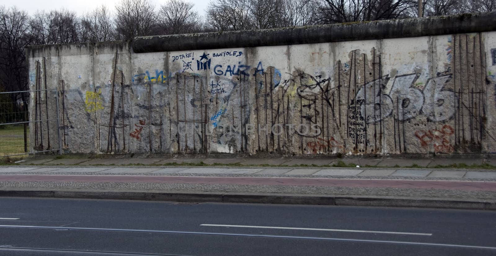 the left pieces of the Berlin wall in Germany the seperation between east and west
