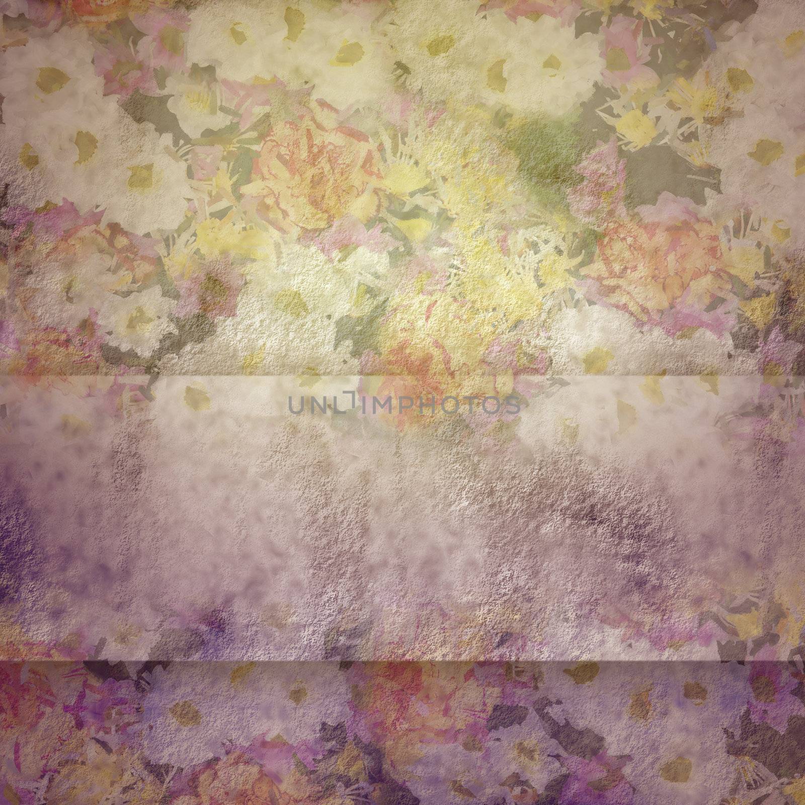  Vintage background with flowers, copy space
